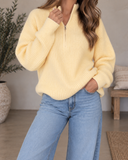 Cloudline Ribbed Half-Zip Relaxed Knit Pullover