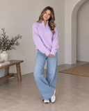 Cloudline Ribbed Half-Zip Relaxed Knit Pullover