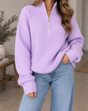 Cloudline Ribbed Half-Zip Relaxed Knit Pullover
