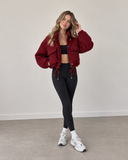 Plaid Pursuit Drawstring Cropped Jacket