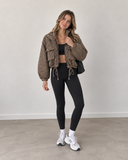 Plaid Pursuit Drawstring Cropped Jacket