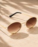Golden Hour Oval Metal Frame Sunglasses