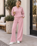 City Stroll Zip-Neck Pullover & Relaxed Pant Set