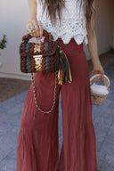 Chestnut Charm Metallic Leather Handmade Crochet Purse-handbags-Krush Kandy, Women's Online Fashion Boutique Located in Phoenix, Arizona (Scottsdale Area)