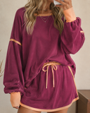 Chic Duo Contrast Pullover Skort Set | 4 Color Options