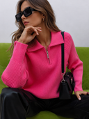 Sloane Avenue Ribbed Half-Zip Collared Sweater