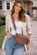 Double Zip Crescent Shape Adjustable Sling Bag