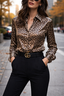 Wild Luxe Leopard Satin Blouse