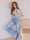 Cloud Wash Mesh Long Sleeve Top