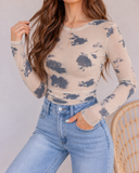 Cloud Wash Mesh Long Sleeve Top
