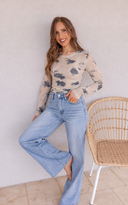 Cloud Wash Mesh Long Sleeve Top