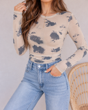 Cloud Wash Mesh Long Sleeve Top
