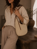 Coastal Breeze Straw Hobo Bag