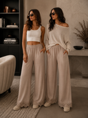 Coastal Ease Wave Hem Pants