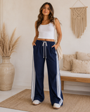 Coastal Stripe Lounge Wide Leg Pants