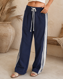 Coastal Stripe Lounge Wide Leg Pants