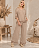 Coastal Ease Wave Hem Pants