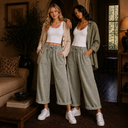 Color Washed Barrel Fit Pants