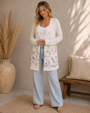 Colorful Heart Ombre Rib Long Sleeve Cardigan (Pre-Order)