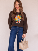 Colorful Turkey Boots Thanksgiving Graphic Sweatshirt
