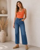 Comet Low Slung Baggy Straight Jeans - Dark