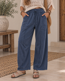 Contrast Stitch Wide Leg Lounge Pants