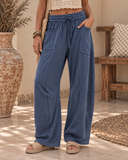 Contrast Stitch Wide Leg Lounge Pants