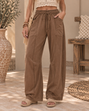 Contrast Stitch Wide Leg Lounge Pants