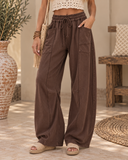 Contrast Stitch Wide Leg Lounge Pants