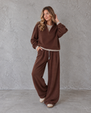 Cozy Current Split Neck Pullover & Relaxed Wide Leg Pants