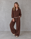 Cozy Current Split Neck Pullover & Relaxed Wide Leg Pants