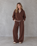 Cozy Current Split Neck Pullover & Relaxed Wide Leg Pants