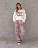 Merry Mornings Plaid Wide Leg Pants