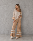 Willow Whimsy Stripe Ruffle Pant Set