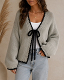 Cozy Charm Ribbon Tie Knit Cardigan