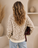 Cozy Khaki Leopard Button Cardigan