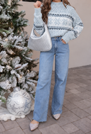 Let It Snow Snowflake Mock Neck Sweater – Cozy Winter Knit