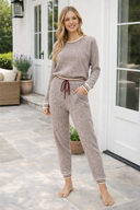 Cozy Waffle-Knit Joggers with Striped Bands