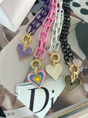The Best Heart Enamel and Chain Magnetic Necklace-Necklaces-Rae Collective, Women's Online Fashion Boutique Located in Phoenix, Arizona (Scottsdale Area)