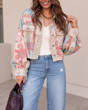 Crochet Lace Patch Floral Jacket Top
