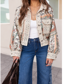 Crochet Lace Patch Floral Jacket Top