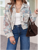 Crochet Lace Patch Floral Jacket Top
