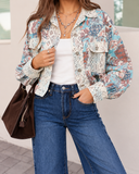 Crochet Lace Patch Floral Jacket Top