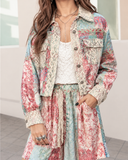 Crochet Lace Patch Floral Jacket Top