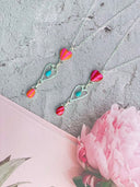 Kandy Hearts & Turquoise Dainty Lariat Necklace MADE TO ORDER