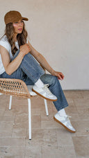 Maison Leather Suede Sneakers | White Grey-Sneakers-Rae Collective, Women's Online Fashion Boutique Located in Phoenix, Arizona (Scottsdale Area)