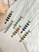 Multi Stone Sleek Lariat Necklace