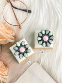 Summer Kandy Blue Scheelite, Conch & Paloma Rings sno 1