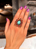 Amber & Turquoise Cluster Ring-Rae Collective, Women's Online Fashion Boutique Located in Phoenix, Arizona (Scottsdale Area)