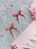 Kandy Hearts & Crystal Bow Necklace MADE TO ORDER